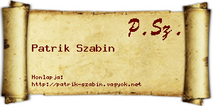 Patrik Szabin névjegykártya